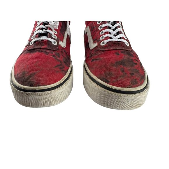 VANS Old Skool Tie Dye Skateboard Casual Shoe in Red & Black Size US 8.5 Mens - Picture 3 of 9